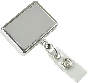 Custom Chrome Badge Reel with Clear Vinyl Strap
