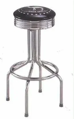 Chrome Ring Bar Stool with Seat Logo  — view 2