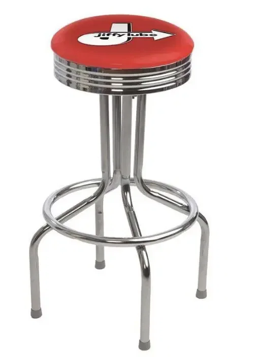 Chrome Ring Bar Stool with Seat Logo