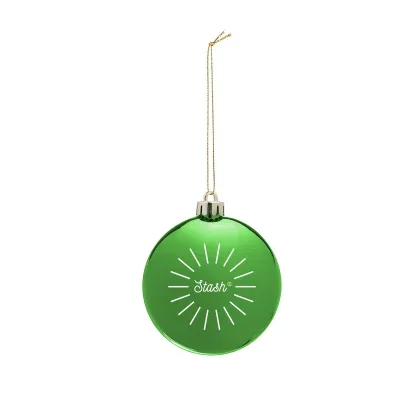 Round chrome ornament with a mirrored metallic finish