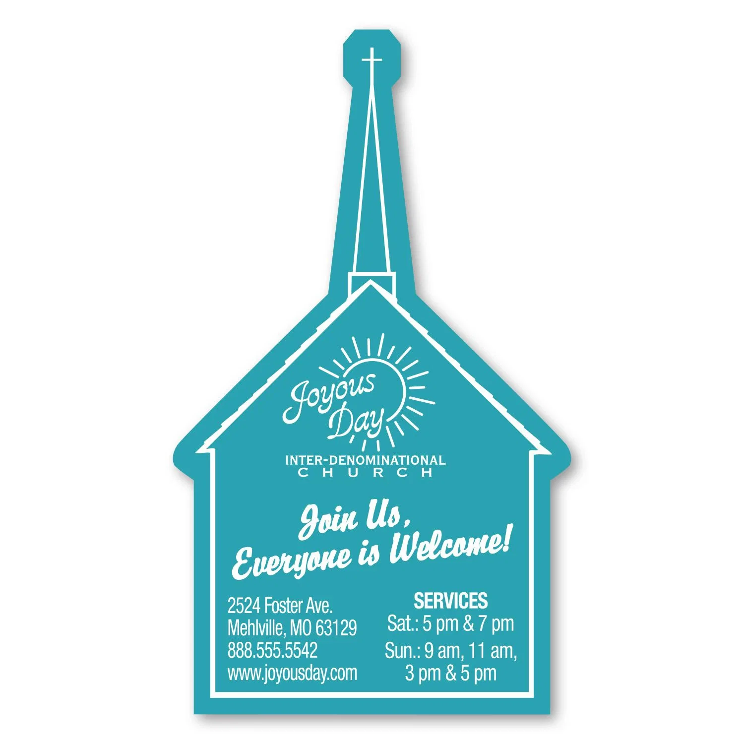 Church Shaped Full Color Magnet — view 2