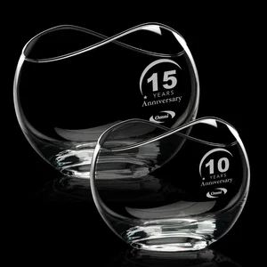 Lead Free Crystalline Bowl with Infinity-Curve Rim