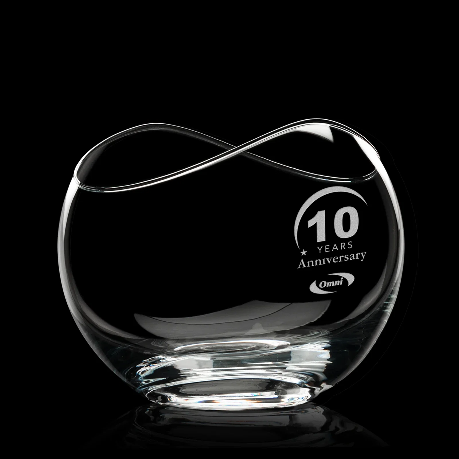 Custom Lead Free Crystalline Bowl with Infinity-Curve Rim for corporate award ceremonies