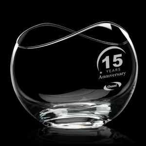 Lead Free Crystalline Bowl with Infinity-Curve Rim