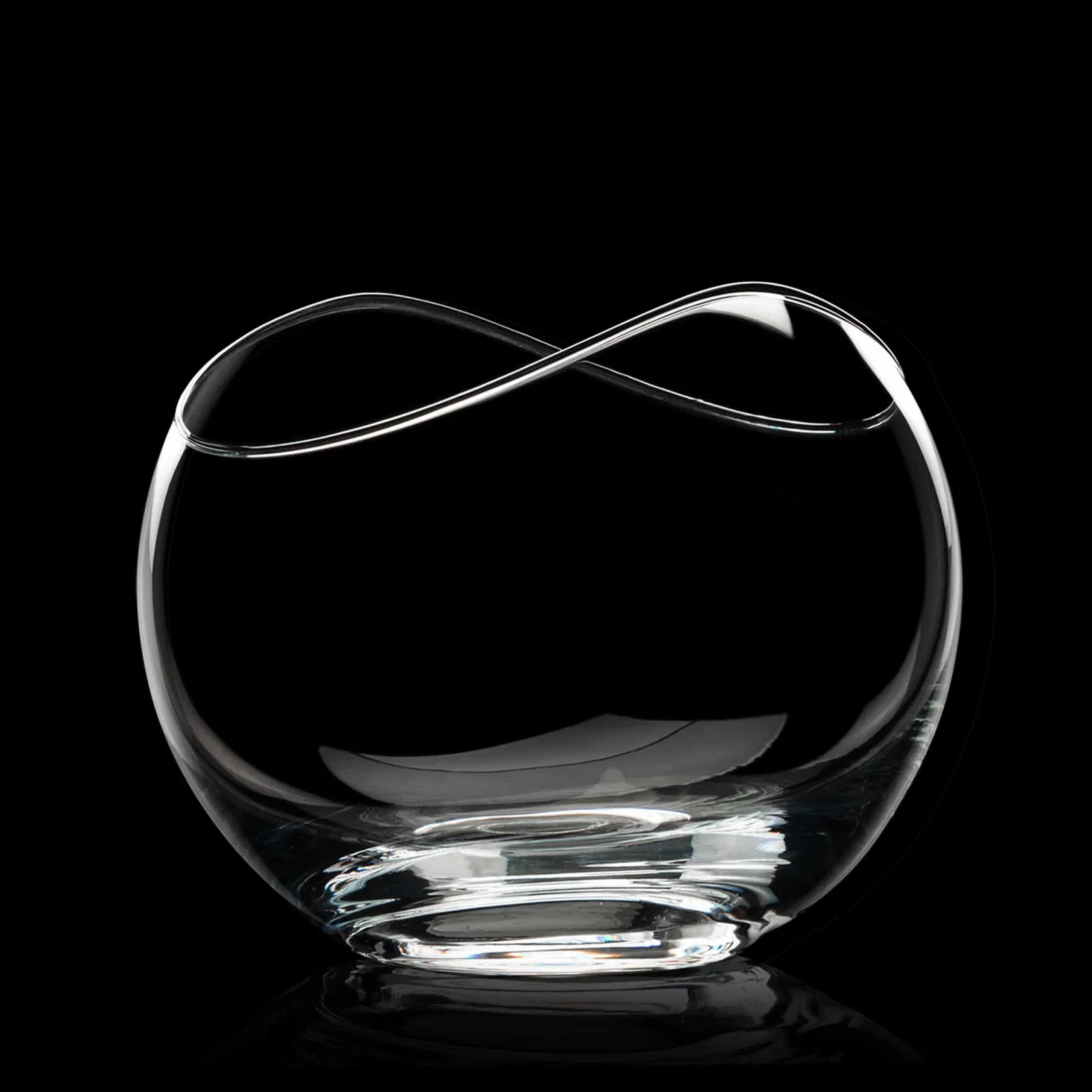 Custom Lead Free Crystalline Bowl with Infinity-Curve Rim for sales achievement awards
