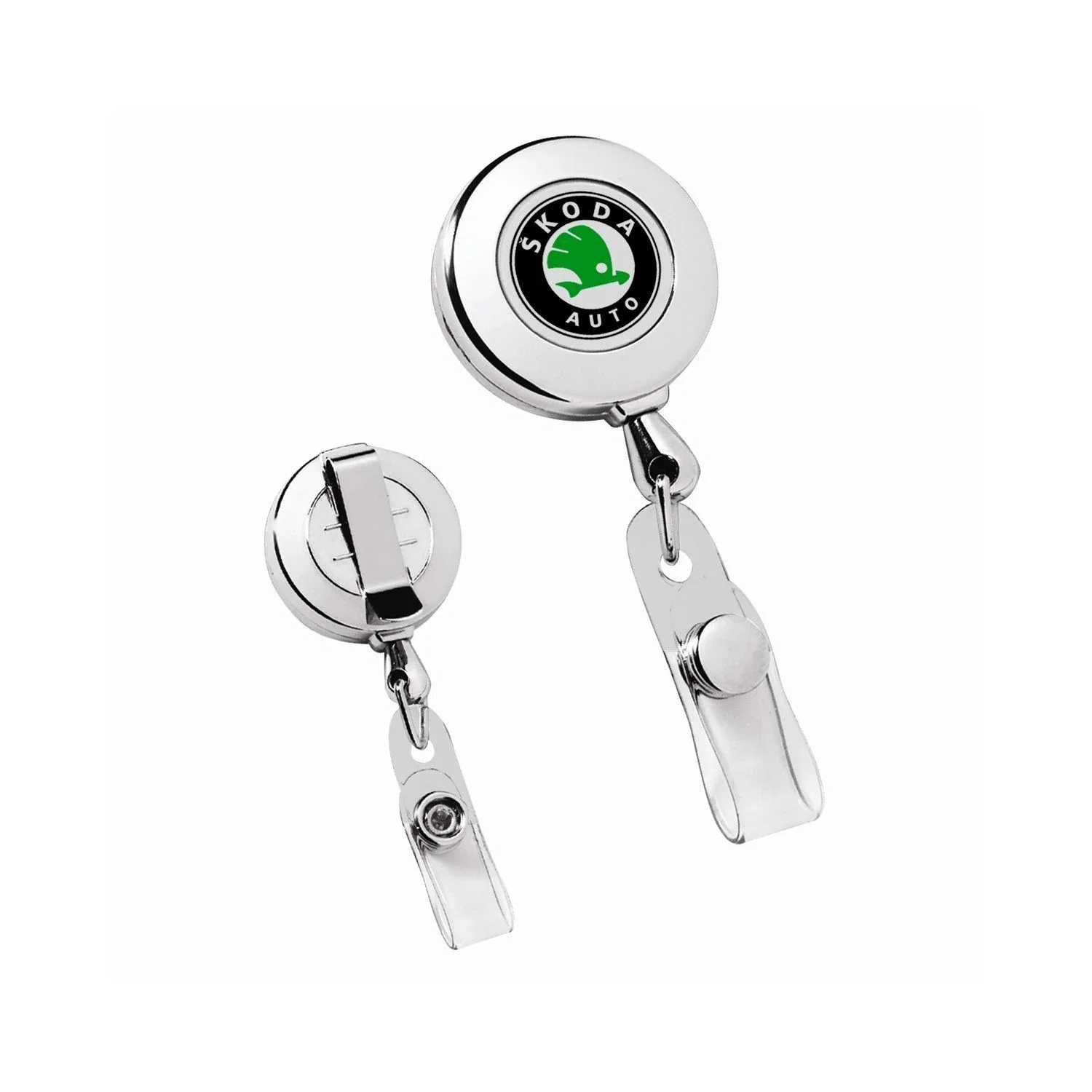 Circle Chrome Retractable Badge Holder — Chrome — view 2