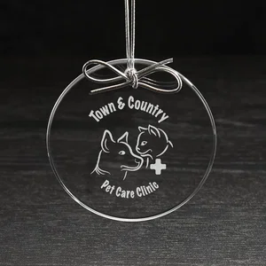 3.25 Inch Circle Glass Ornament and Suncatcher, Full-Color Imprint