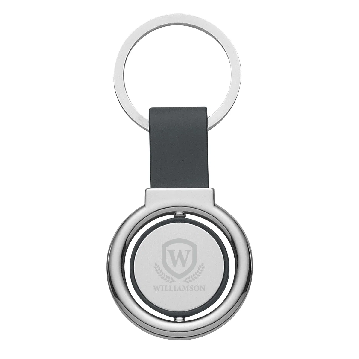 Circular insert caught mid-spin inside the frame
