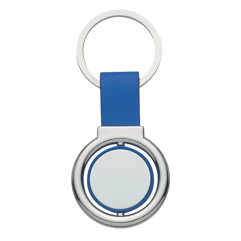 Circular Metal Spinner Key Tag — view 3