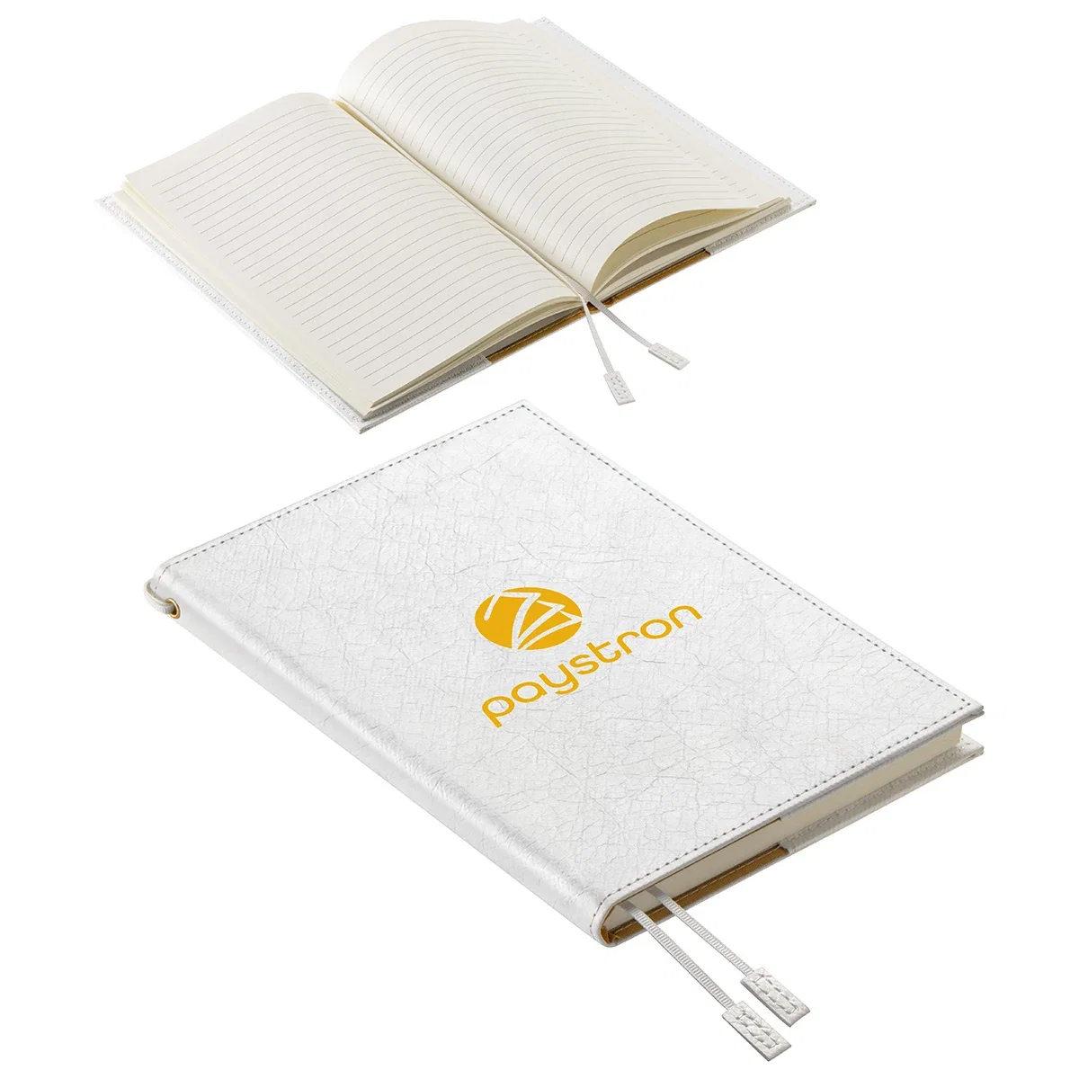 Custom Cirrus Refillable Hardcover Journal, front view of the branded journal