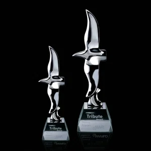 Chrome Flying Eagle Award on Optical Crystal Base