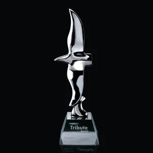 Chrome Flying Eagle Award on Optical Crystal Base