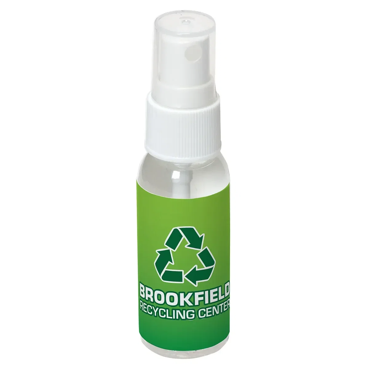 Citrus custom 1 oz hand sanitizer spray, branded pocket-size sanitizer bottle, front view