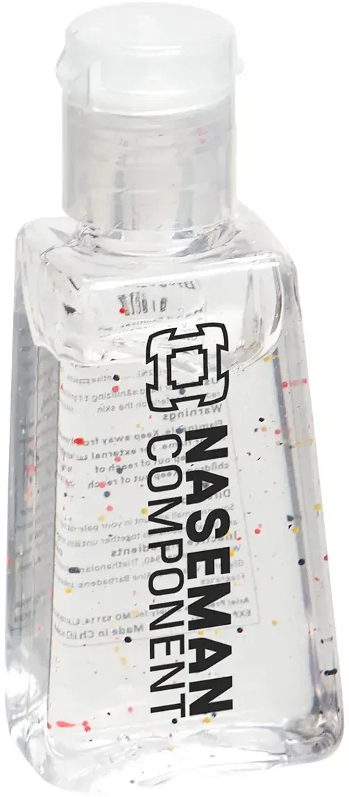 Citrus gel moisture bead hand sanitizer, custom branded citrus-scent sanitizer, hero view with logo