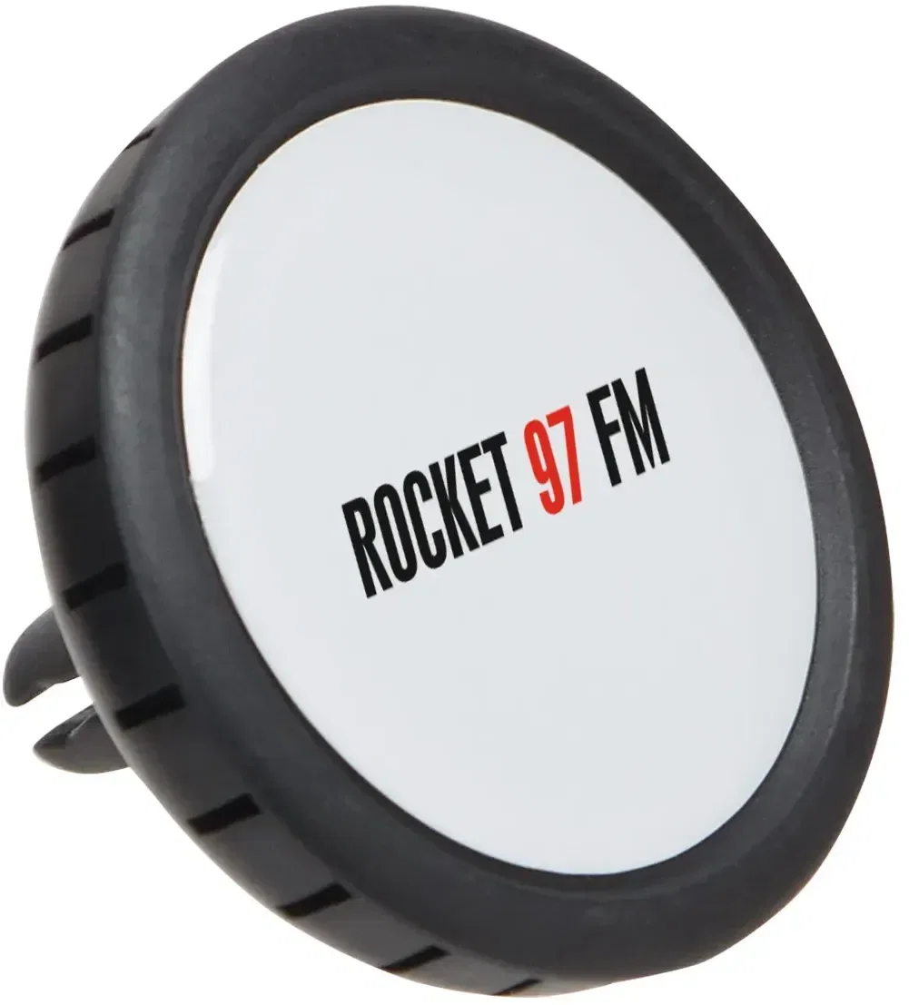 Custom Citrus Vent Clip Air Freshener, branded vent-clip freshener sending a citrus scent through car vents, promotional
