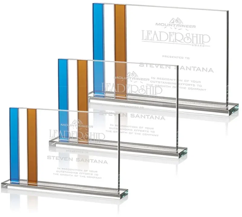 Rectangular Crystal Clairmont Award - Custom Logo β view 1