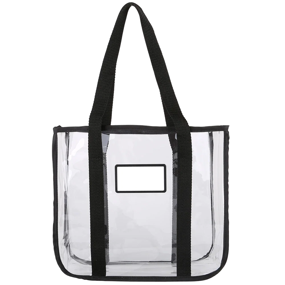 Clear Stadium Approved Tote Bags W/ Black Nylon Trim — view 2