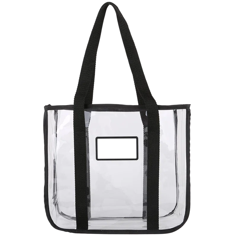 Clear Stadium Approved Tote Bags W/ Black Nylon Trim — view 2