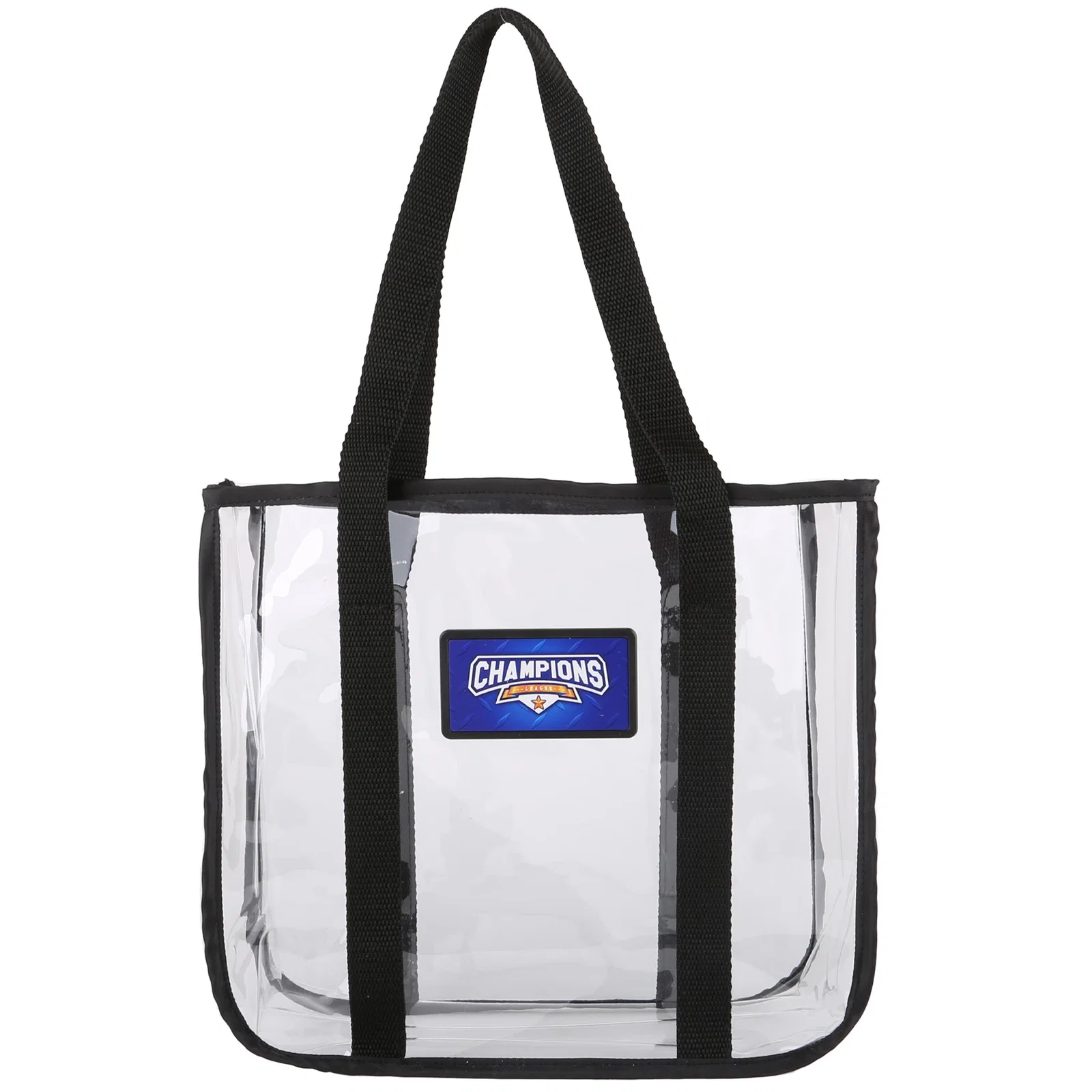 Clear Stadium Approved Tote Bags W/ Black Nylon Trim — view 7