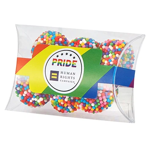 Clear Pillow Case with Rainbow Pride Design — view 3