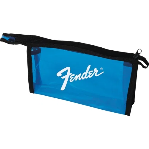 Clear PVC zipper pouch in 20-gauge vinyl with black zipper and fabric edging