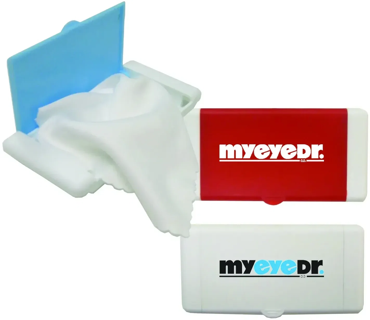 Clear Sight Microfiber Cloth. Microfiber lens cloth in plastic case for cleaning glasses and phone screens, view 3