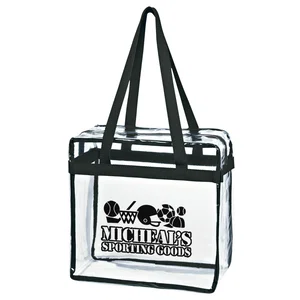 Logo Clear Tote Bag With Zipper