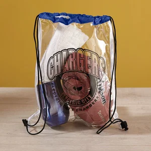 Clear Vinyl Stadium Drawstring Bag, 13" x 16", 1-Color Imprint