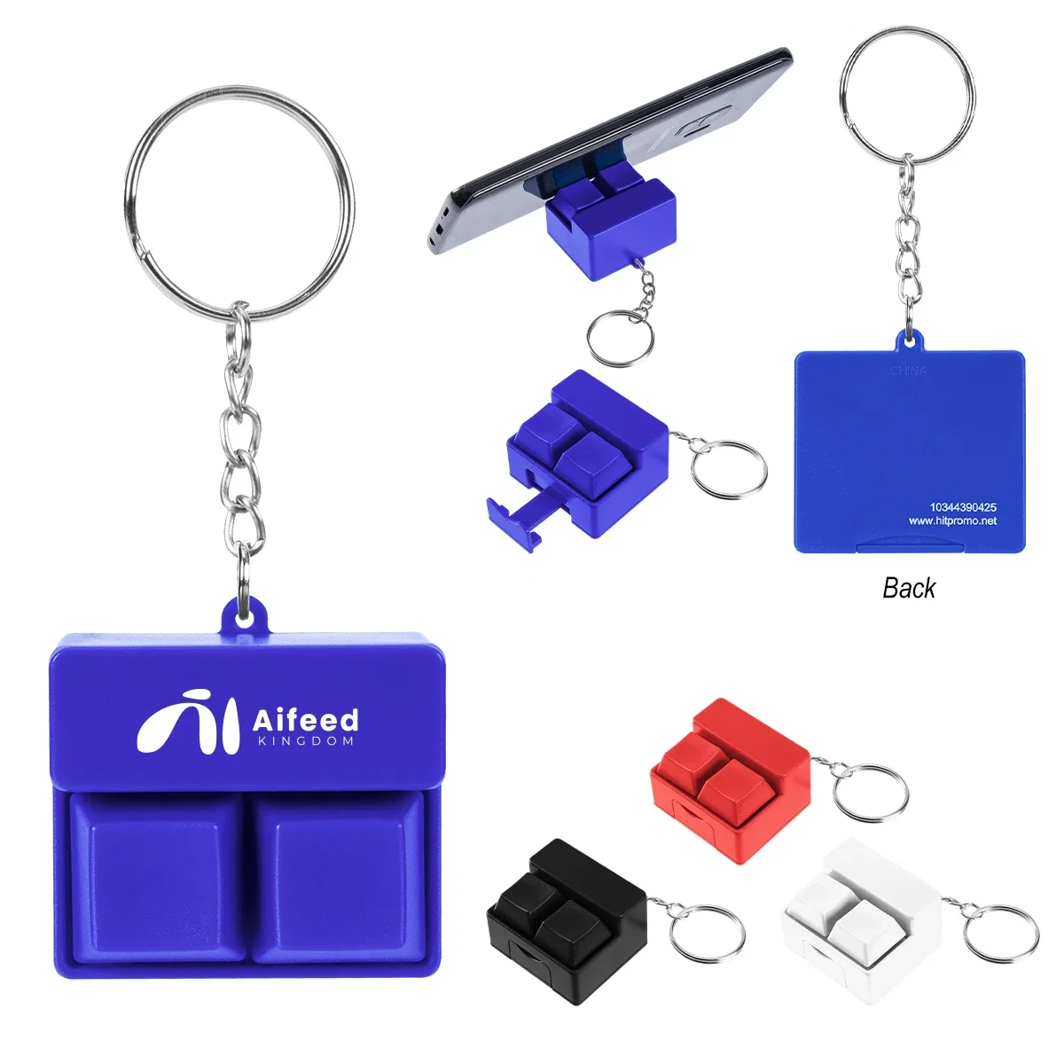 Fidget cube propping up a handset on a desk