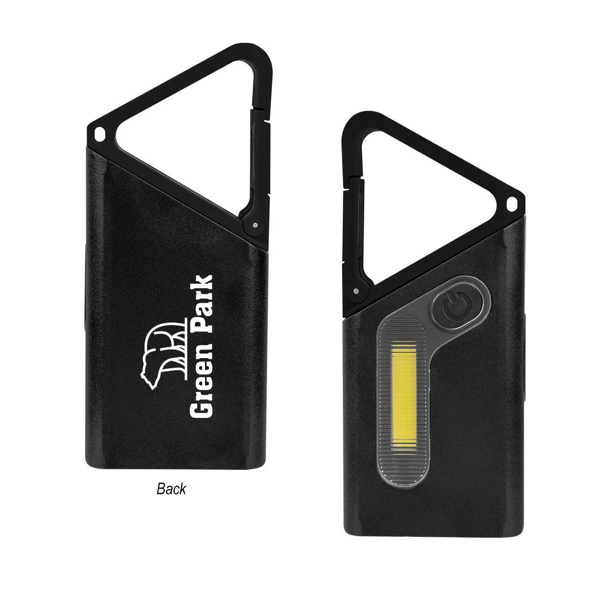 Hooked onto a belt loop for hands free lighting