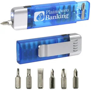 Clip-On 6-Bit Screwdriver Flashlight