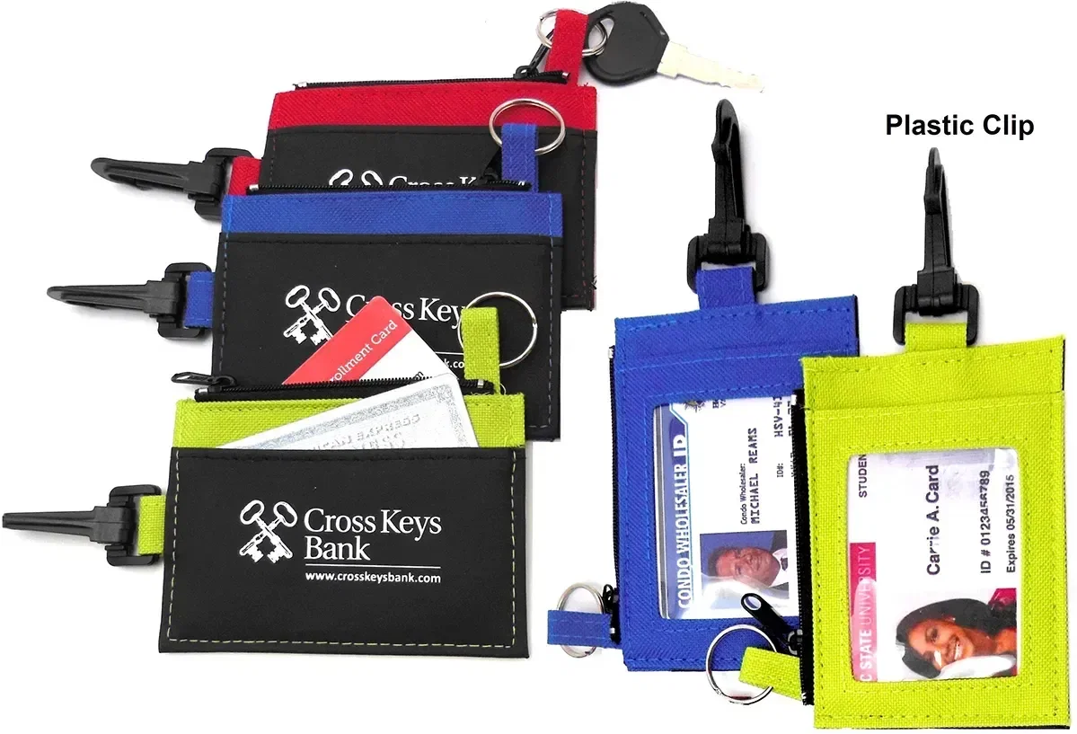 Custom Clip-On ID Holder with Zip Purse — view 3