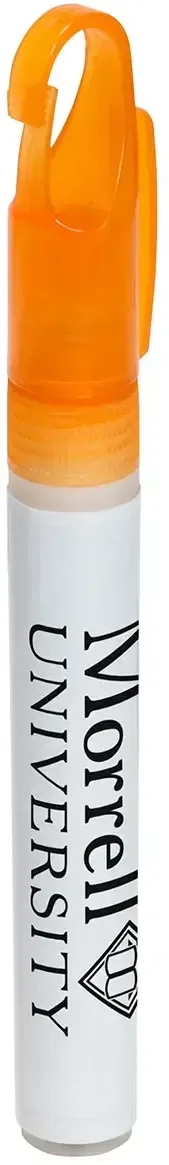 Close-up of logo-ready label on Clipper Clip-Cap SPF 30 sunscreen spray