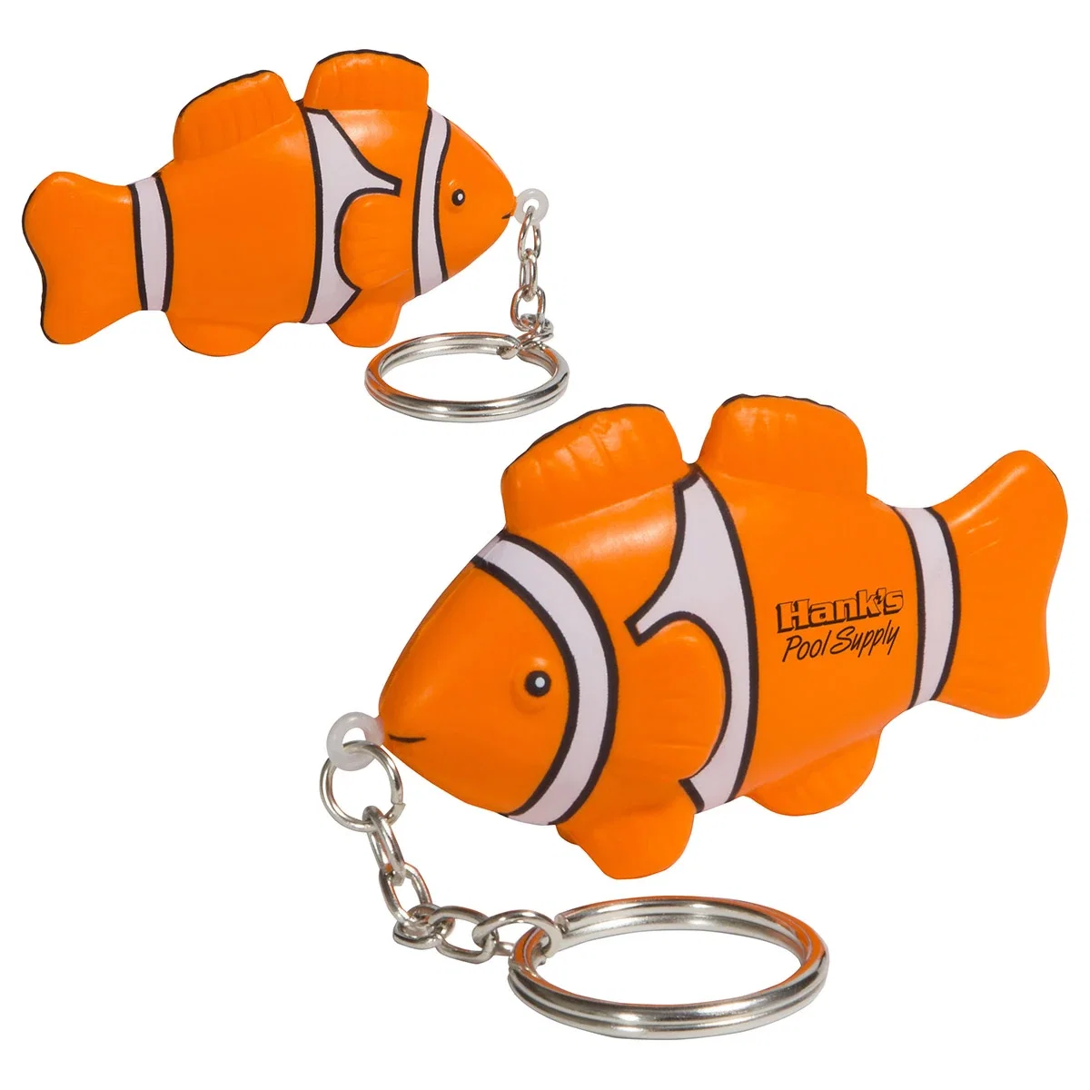 Clownfish shaped stress reliever key chain