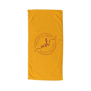 Coastal Beach Towel, 30" x 60" Cotton Terry Velour, 4-Color Imprint