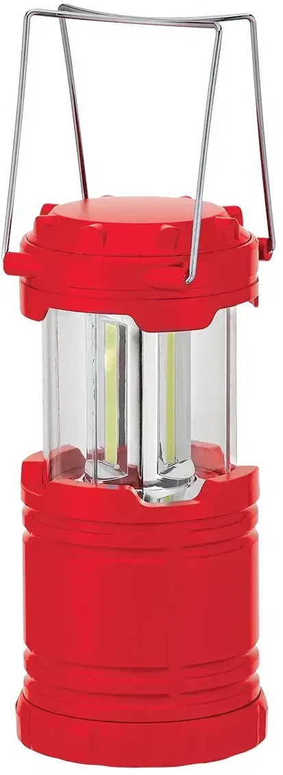 Custom COB pop-up lantern shown collapsed and extended