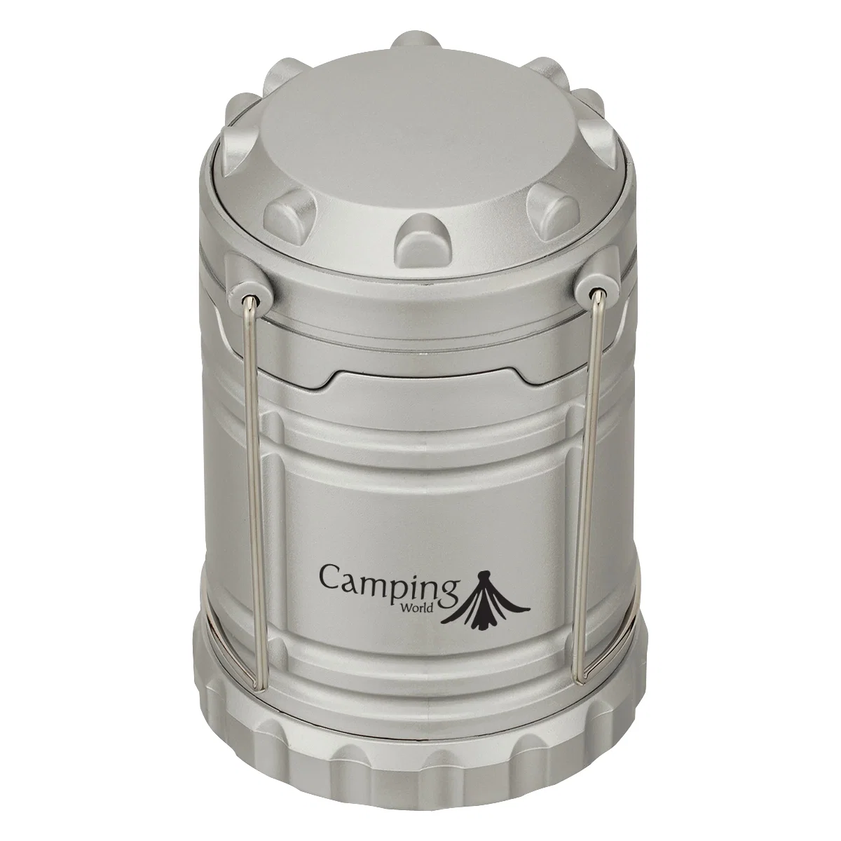 Silver finish version standing upright at closed size