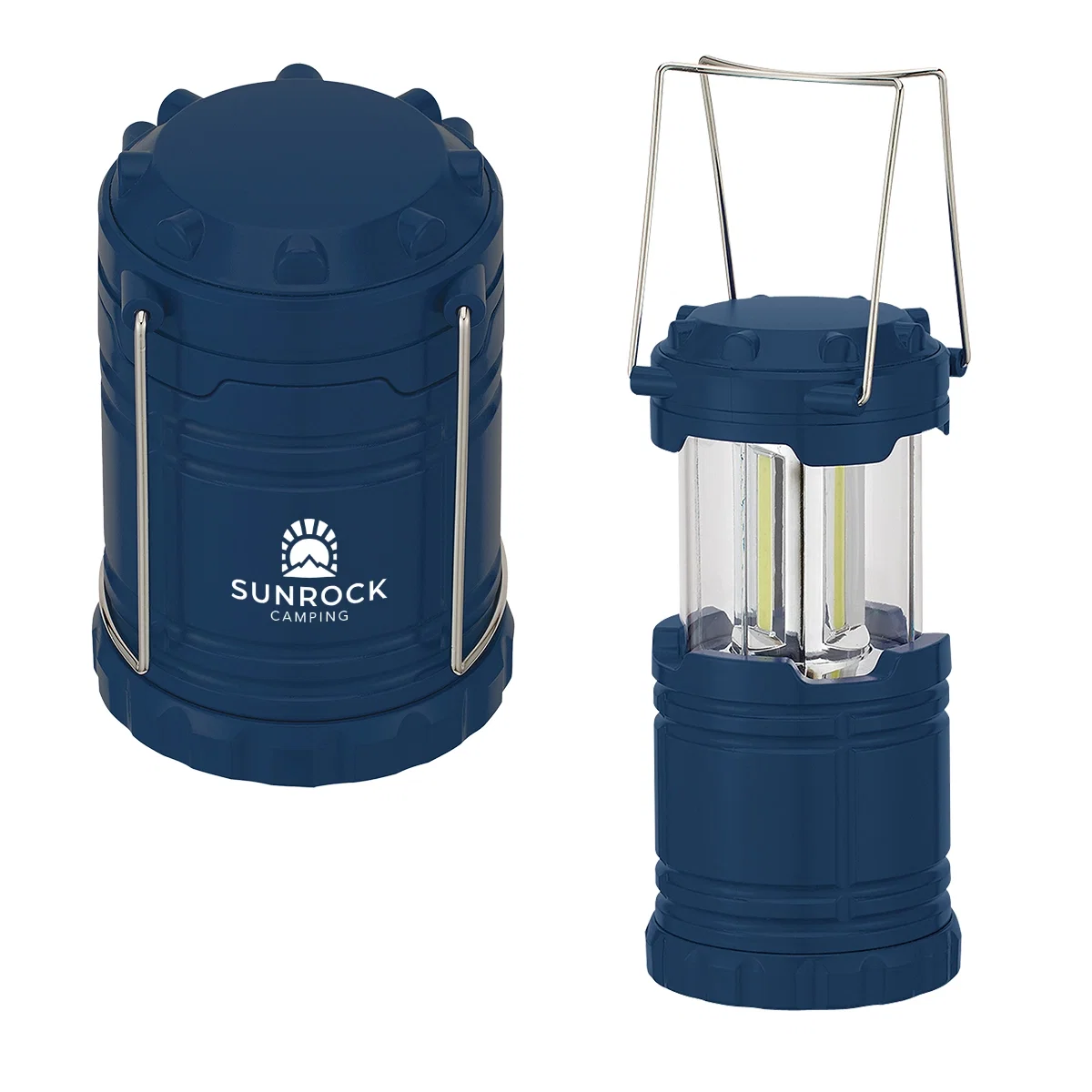 Rechargeable lantern that pops up to spread COB light while camping