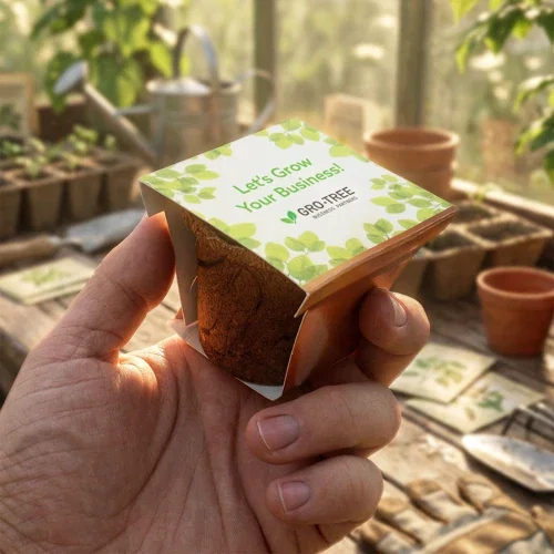 Coco Coir Planter Seed Kit held in hand