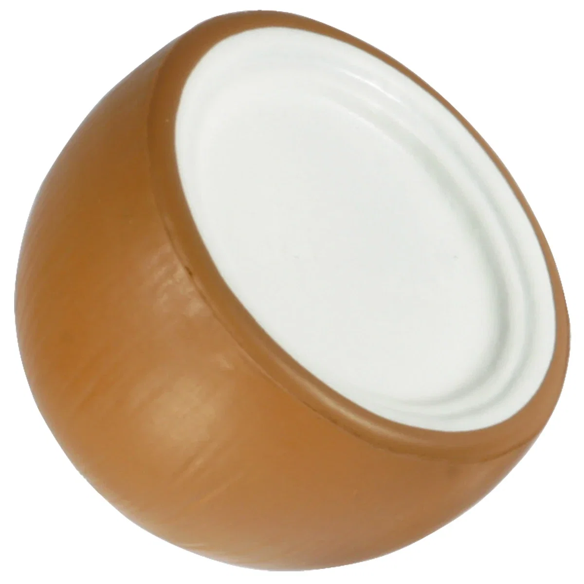 Coconut shaped stress reliever, 2.75 inches in diameter
