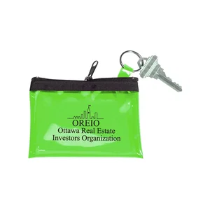 Translucent Vinyl Coin & Key Pouch, 4.38" x 3", 1-Color Imprint