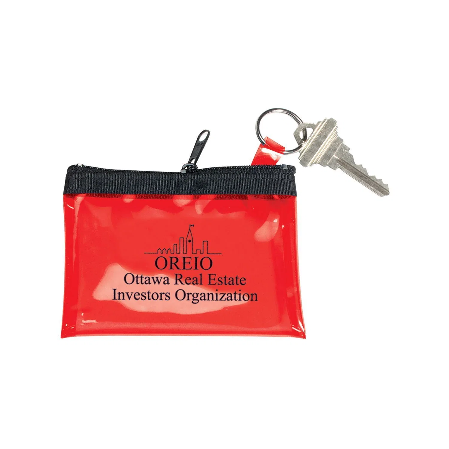 Coin Key Pouch Translucent — Red — view 3