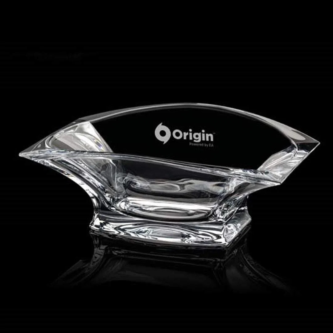 Custom Lead Free Crystalline Bowl with Concave Tapered Sides for employee recognition