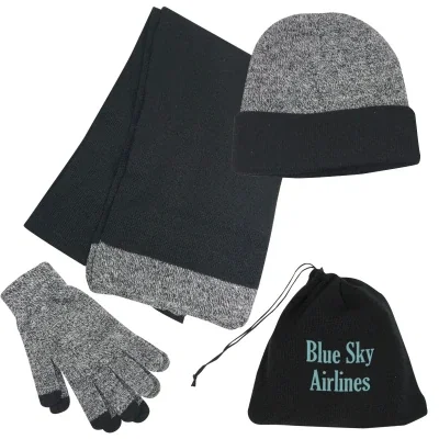 Tonal gray version of the winter accessory set