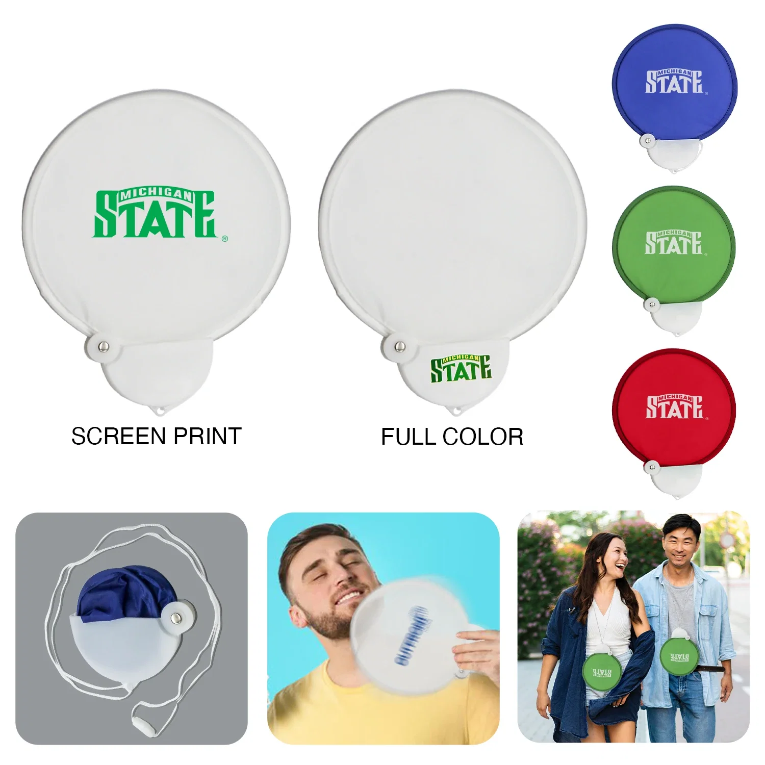 Collapsible Neck Fan held in hand