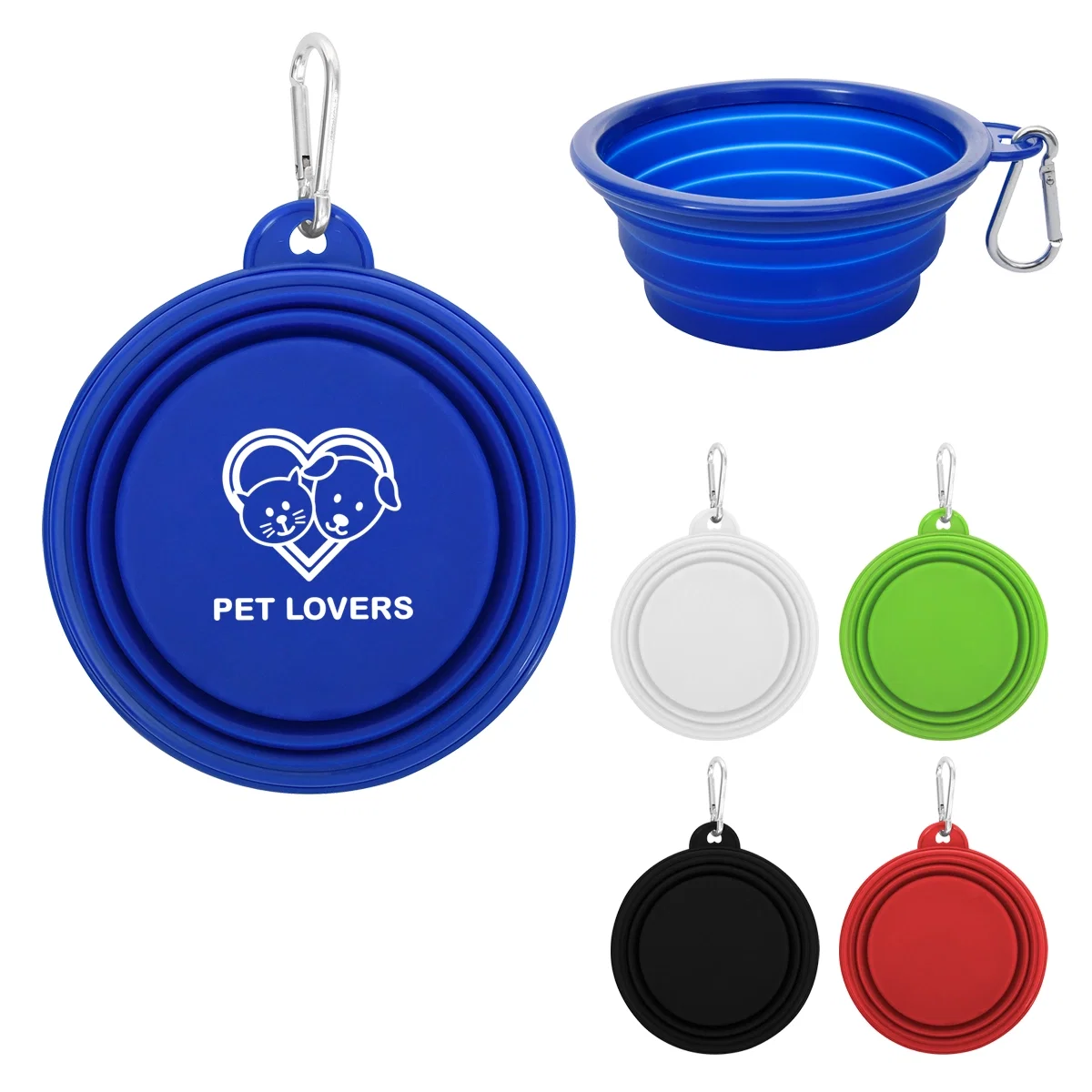 Collapsible pet bowl shown open and ready to fill