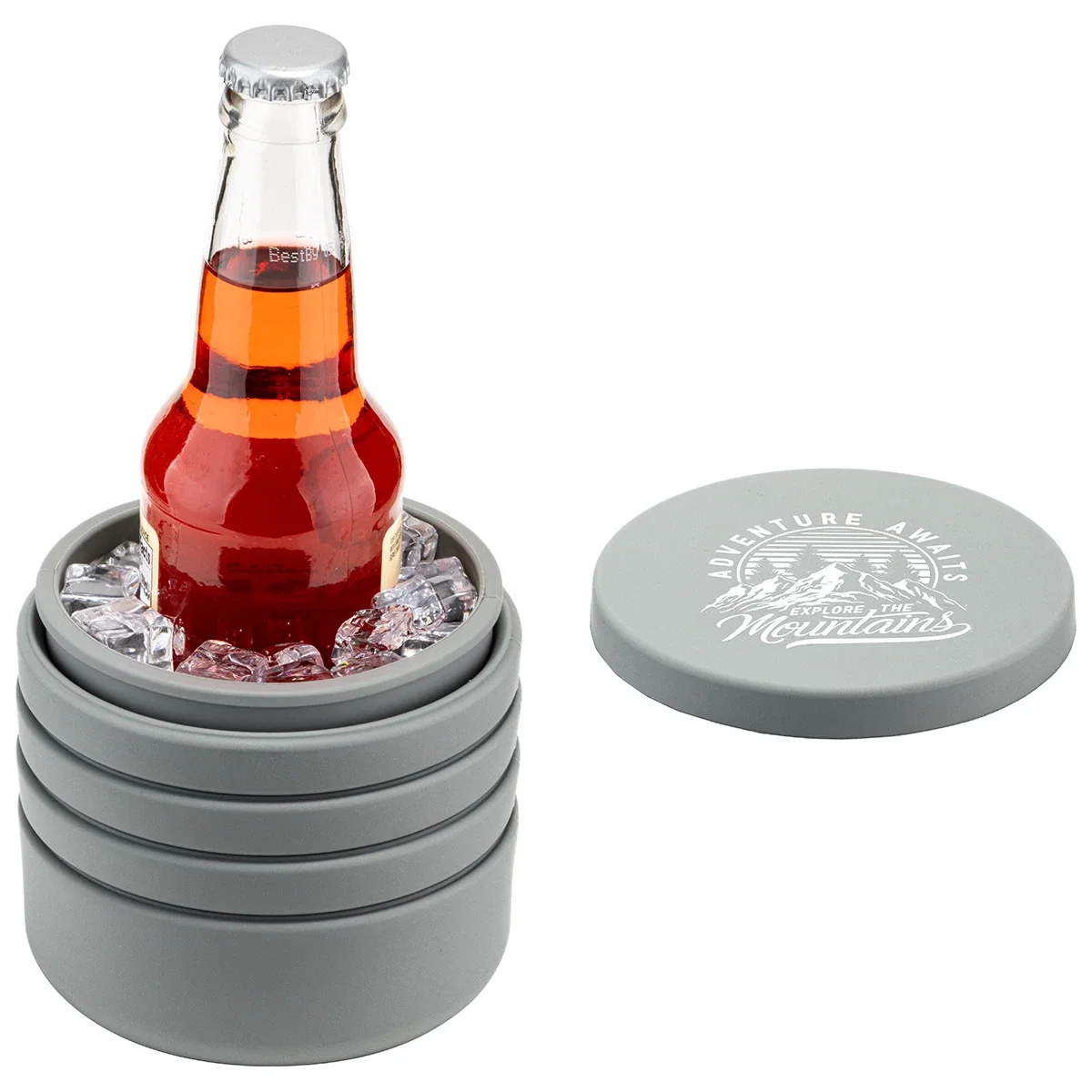 Close-up of the custom Collapsible Wine Cooler's logo imprint area