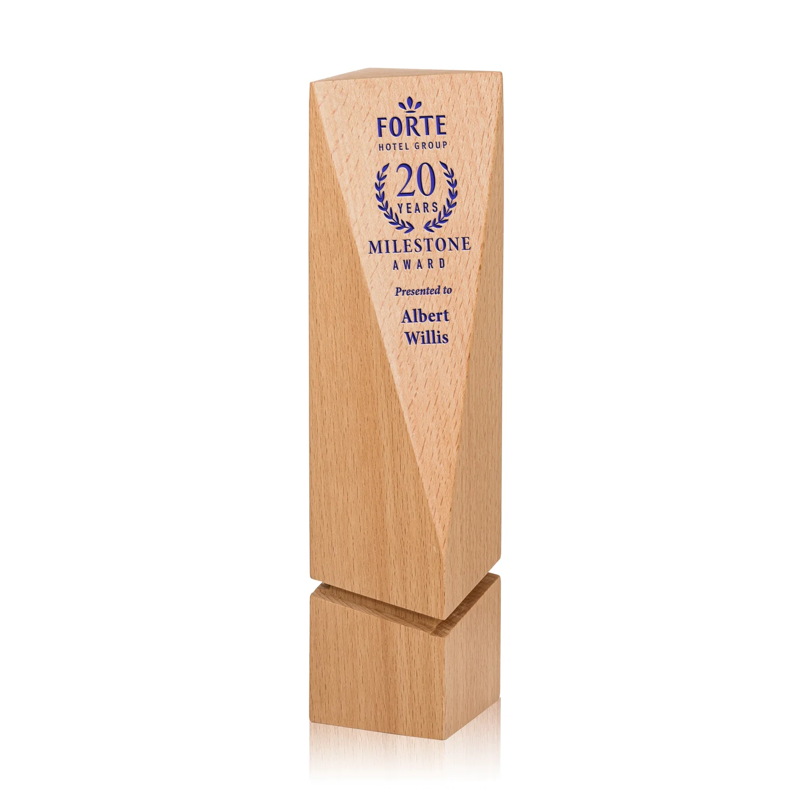 Custom Abstract Geometric Beechwood Sculpture for graduation ceremonies