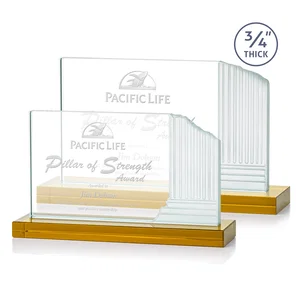Starfire Crystal Roman Colosseum Award on Amber Base