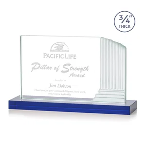 Starfire Crystal Roman Colosseum Award on Blue Base
